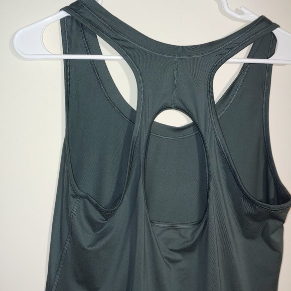 Athleta Cut Out Back Tank Top Size L Green - Picture 2 of 7